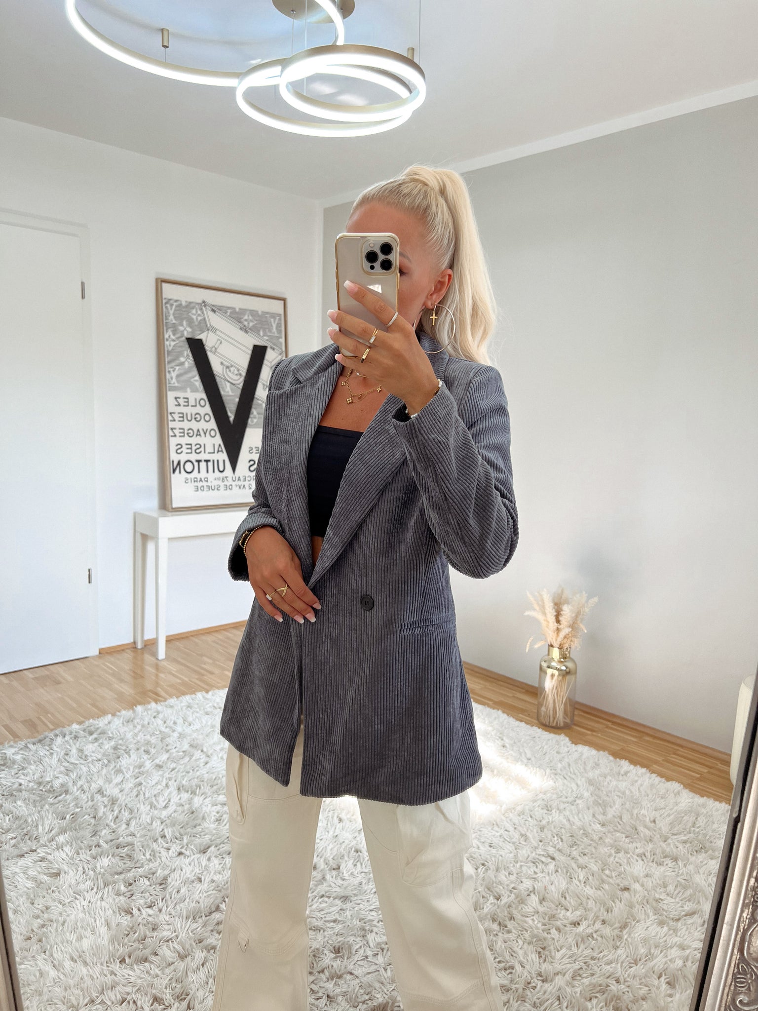 blazer 'cord in style dark grey'