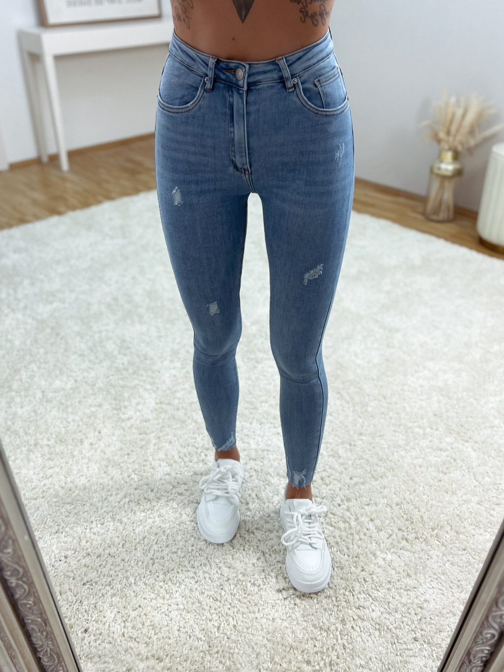 highwaist skinny jeans 'middle blue new'