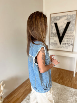 jeansweste 'festival vibe'