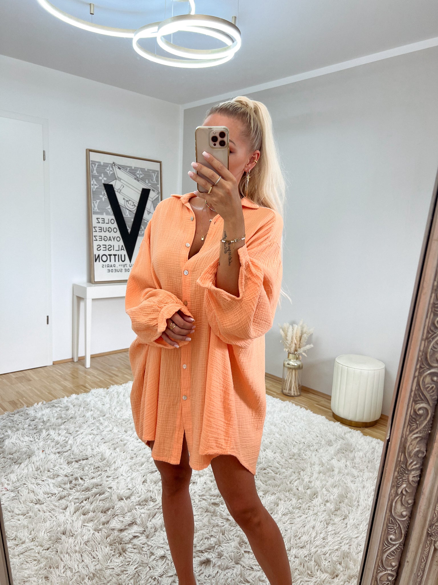 bluse 'musselin peach'