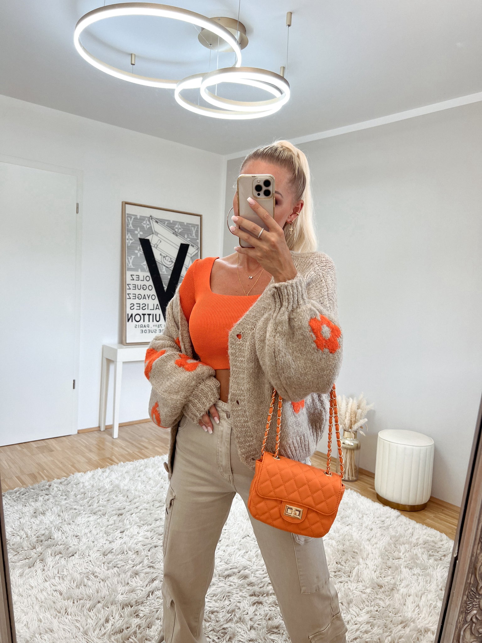 cardigan 'orange flowers'