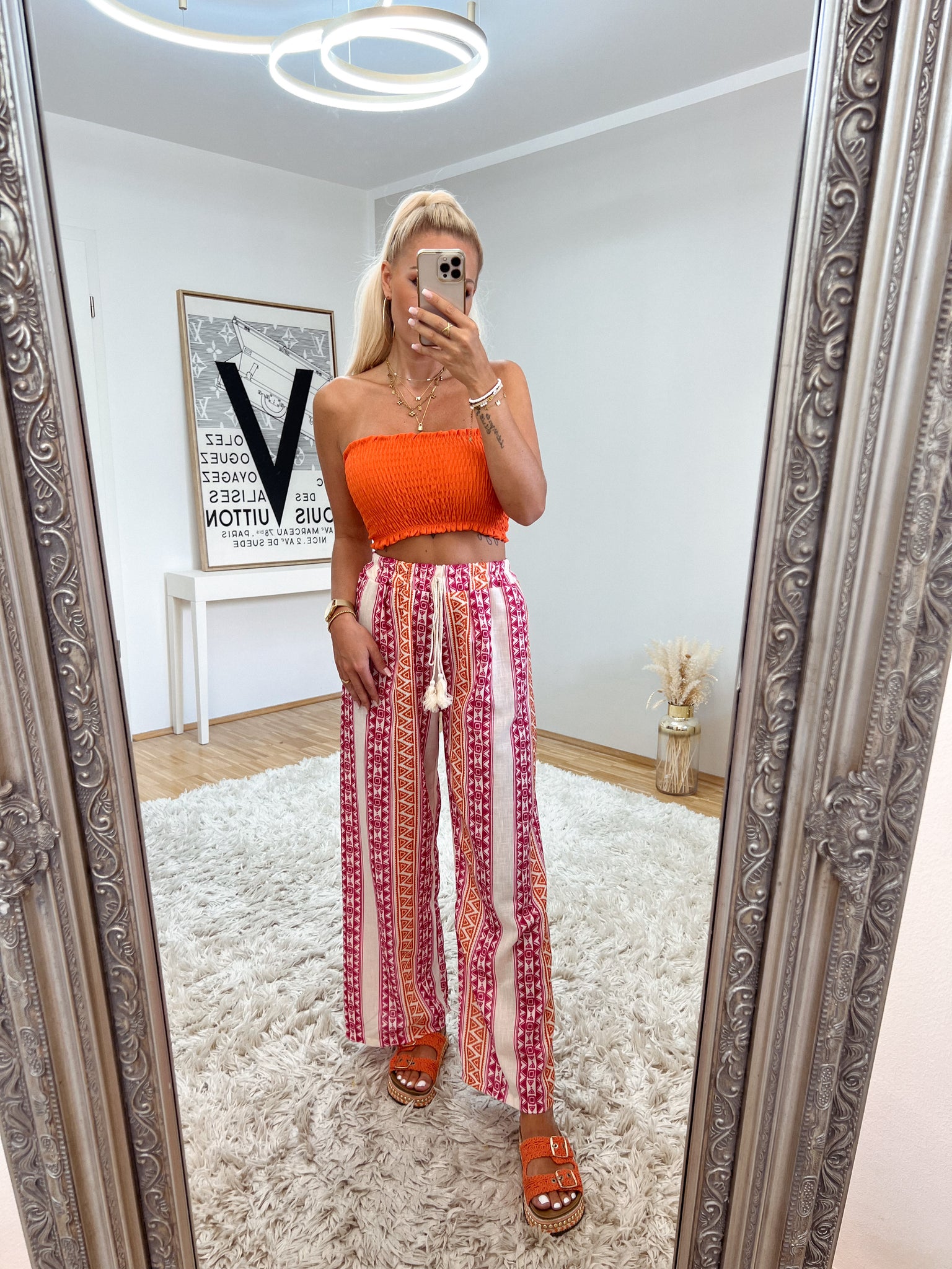 crop top 'offshoulder wave orange'