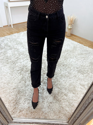 mom jeans 'love black'