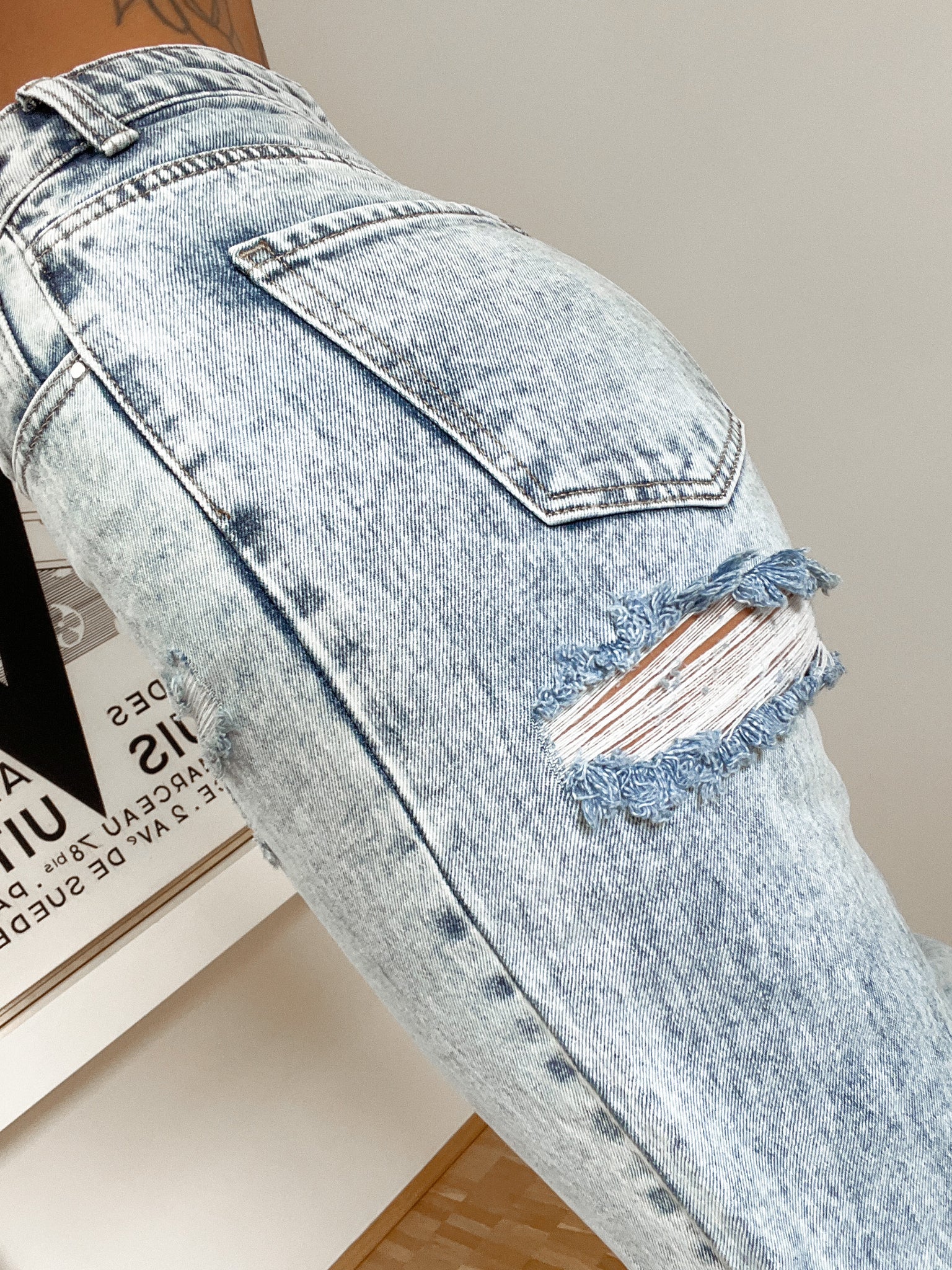 mom jeans 'cut out booty'