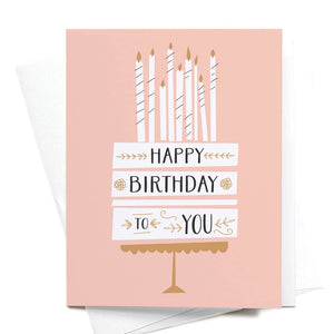 card 'happy birthday cake & candles'