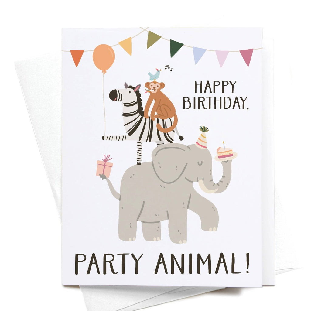 card 'happy birthday party animals'