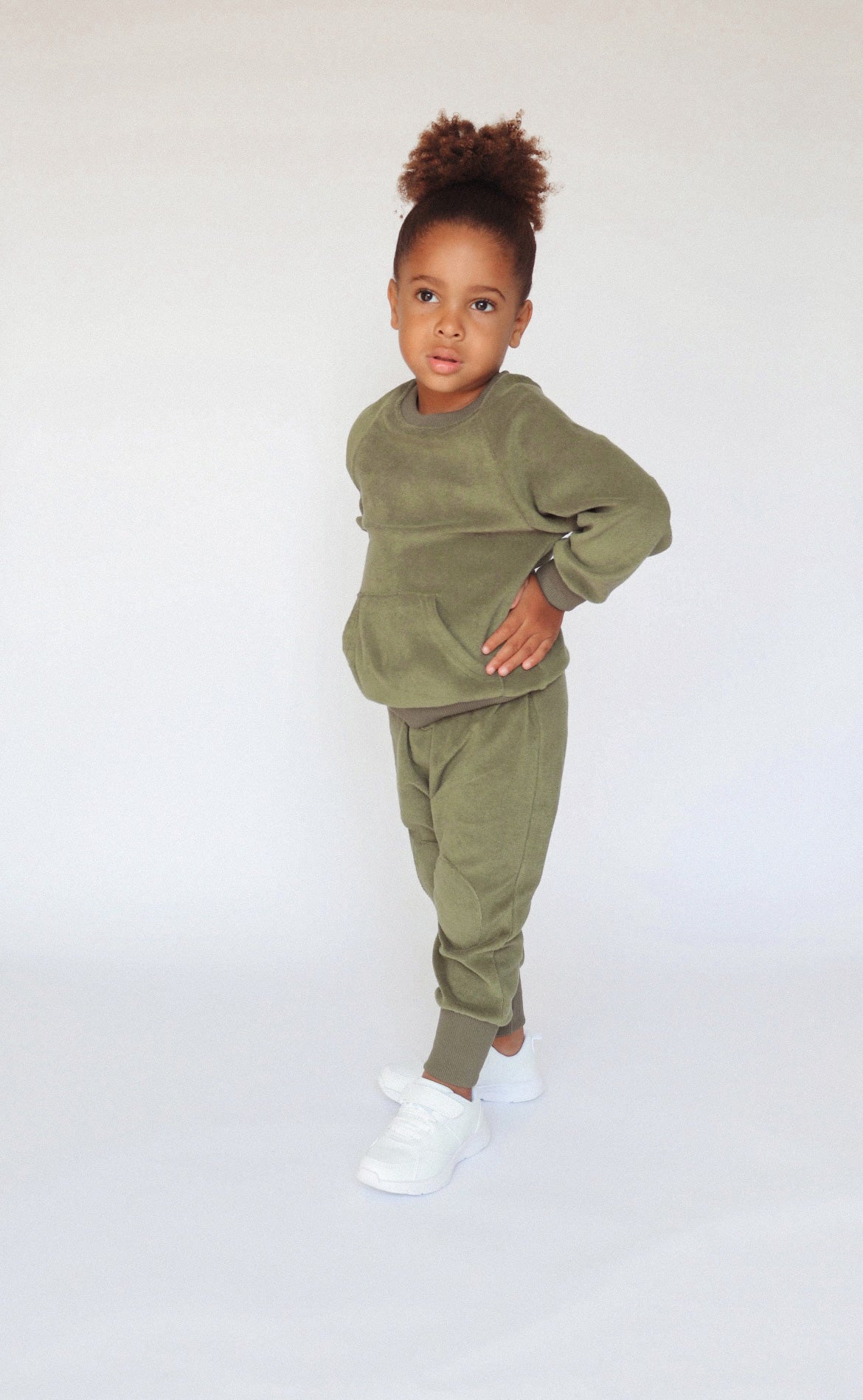 unisex jogger 'frotté long khaki'