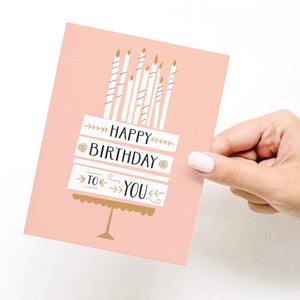 card 'happy birthday cake & candles'